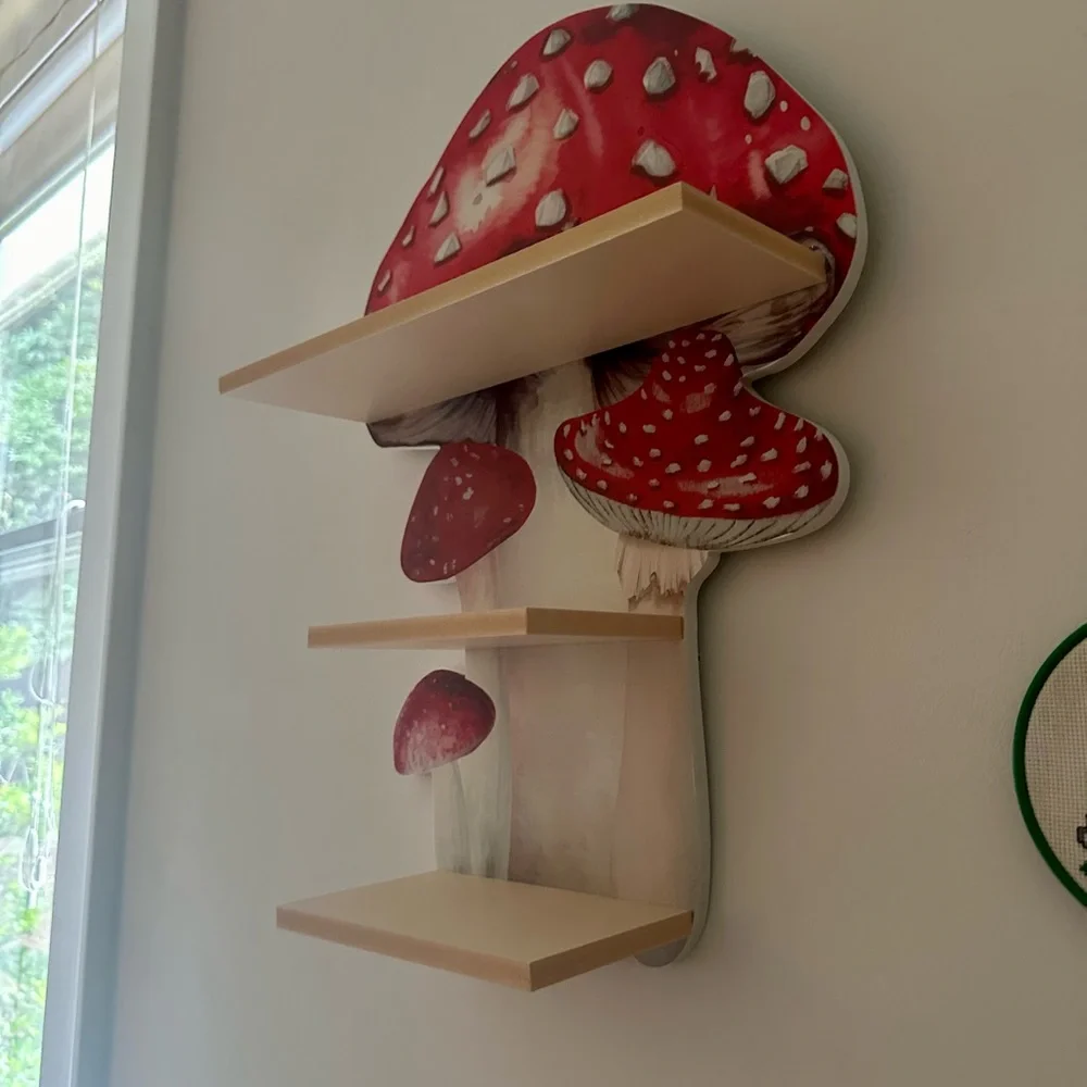 NEW Mushroom Shelf Retro Earthy Home Decor Nursery
